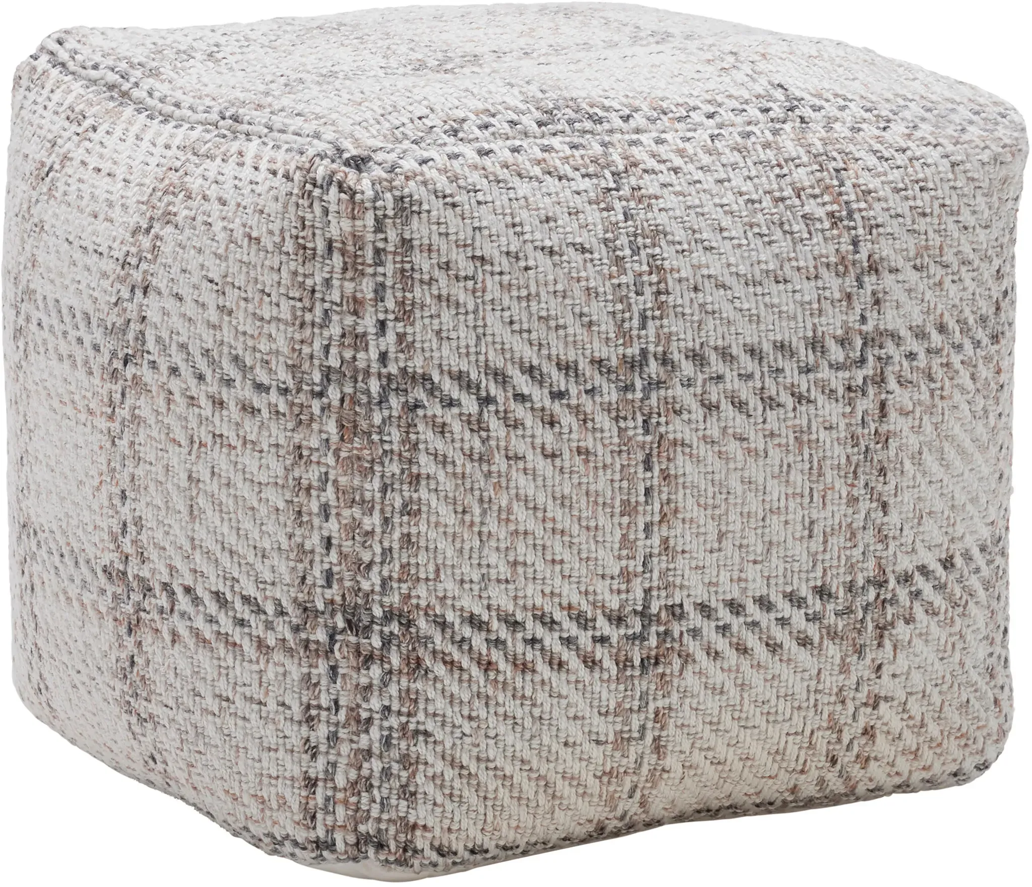 Pouf Leon Beige Wolle/Baumwolle