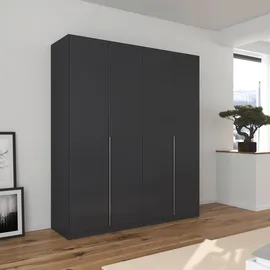 Rauch »Kleiderschrank Schrank Garderobe AGORDO TOPSELLER Schlafzimmer«, (in zwei Griff-Farben mit Dekor- oder Hochglanzfront), durchdachte Innenausstattung, in 6 Breiten und 2 Höhen MADE IN GERMANY, grau (graumetallic), B:181cm H:210cm T:54cm,