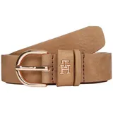 Tommy Hilfiger Ledergürtel »ESSENTIAL EFFORTLESS 2.5 NUBUCK«, Logoemblem, weiche Haptik Gr. 75, Safari canvas) , 69831425-75