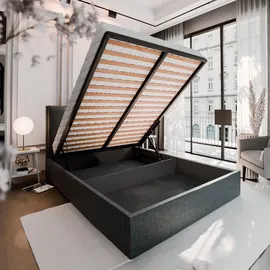 masseno Polsterbett, Braun, Holz, 140x200 cm, Schlafzimmer, Betten, Polsterbetten