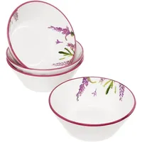 Lashuma 4x Obstschüsseln Keramik, runde Salatschüsseln 14 cm Ø,