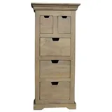 Wolf Möbel Sideboard (50x40x110), KEYWEST Kommode mit 5 Schubladen Mangoholz Schubladenkommode