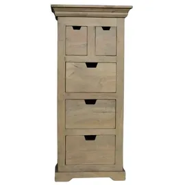 Wolf Möbel Sideboard (50x40x110), KEYWEST Kommode mit 5 Schubladen Mangoholz Schubladenkommode