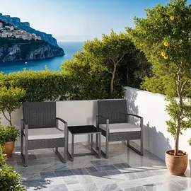 Tectake tectake® Rattan Sitzgruppe Granada für 2 Personen