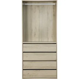 sweeek Kinderkleiderschrank Modul mit 4 Schubladen  Natur Holz beige