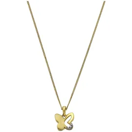 ZEEme Kette mit Anhänger Gold 333 Schmeterling-Motiv gelb