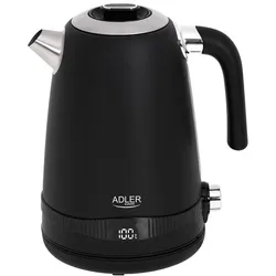 Adler AD 1295b Wasserkocher in Schwarz, 1,7 Liter, 2200 Watt, mit LCD-Anzeige und Temperaturregelung