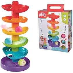 Simba - ABC - Regenbogen Kugelturm, 5 Ebenen, 1 Standfläche, 2 farbige Bälle, 1 transparenter Ball mit Glöckchen