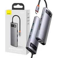 Baseus Metal Gleam USB 3.0 + HDMI + USB-C PD + Ethernet RJ45 + microSD/SD USB-Hubs - USB Typ C Power Delivery 100 W