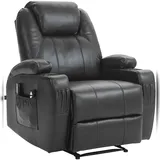 deluke Lounger Sessel PORTO Kunstleder 83 x 105 x 94 cm Braun mit Massagefunktion