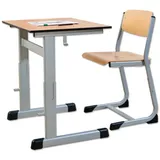Einer-Schülertisch mit L-Fuß und Rollen, höhenverstellbar