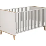 Paidi Babybett PAIDI "FIENE 70x140cm in Grau, umbaubares Kinderbett mit Massivholz", grau (kieselgrau), B:76cm H:82cm L:145cm, Holzwerkstoff, Babybetten, Babybett, Gitterbett 4-fach höhenverstellbar, entnehmbare Sprossen, Juniorbett