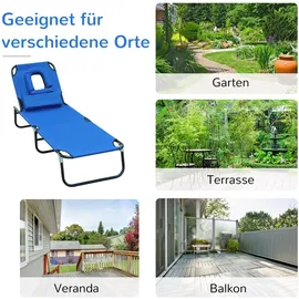 Outsunny Sonnenliege 190 x 56 x 28 cm blau klappbar
