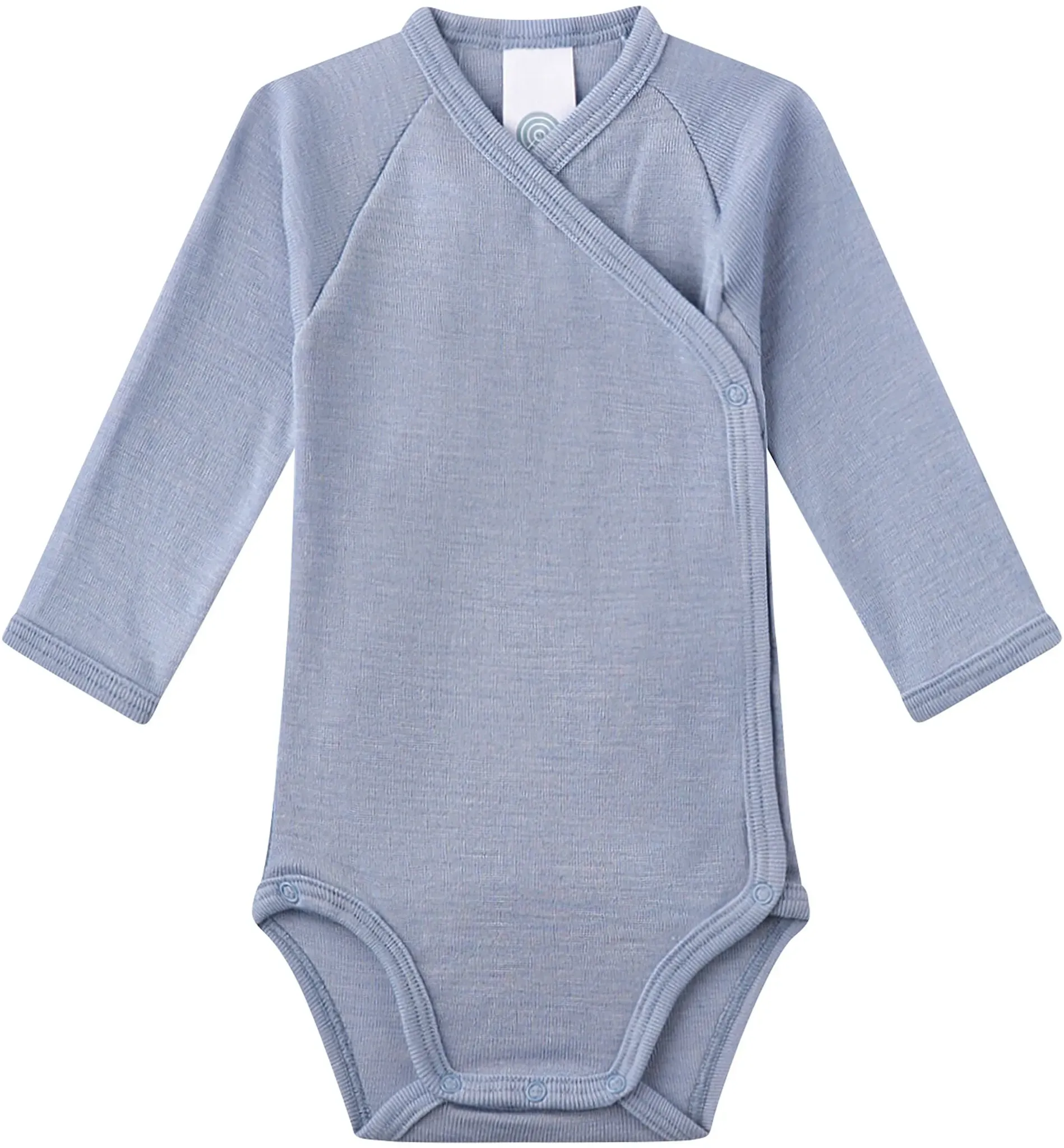 Sanetta Wickelbody langarm Wolle/Seide, blau, 68