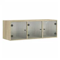 VidaXL Wandschrank mit Glastüren Sonoma-Eiche 102x37x35 cm