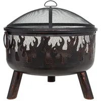 La Hacienda Wildfire Ø 61 cm - Feuerschalen für den Garten - Feuerstelle Outdoor & Feuertonne - Feuerschale mit Grillrost aus hochwertigem Stahl - Feuerkorb für den Garten - 61x61x61 cm