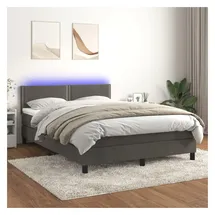 vidaXL Boxspringbett 140 x 200 cm Dunkelgrau