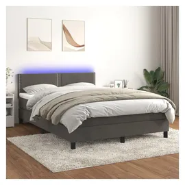 vidaXL Boxspringbett 140 x 200 cm Dunkelgrau