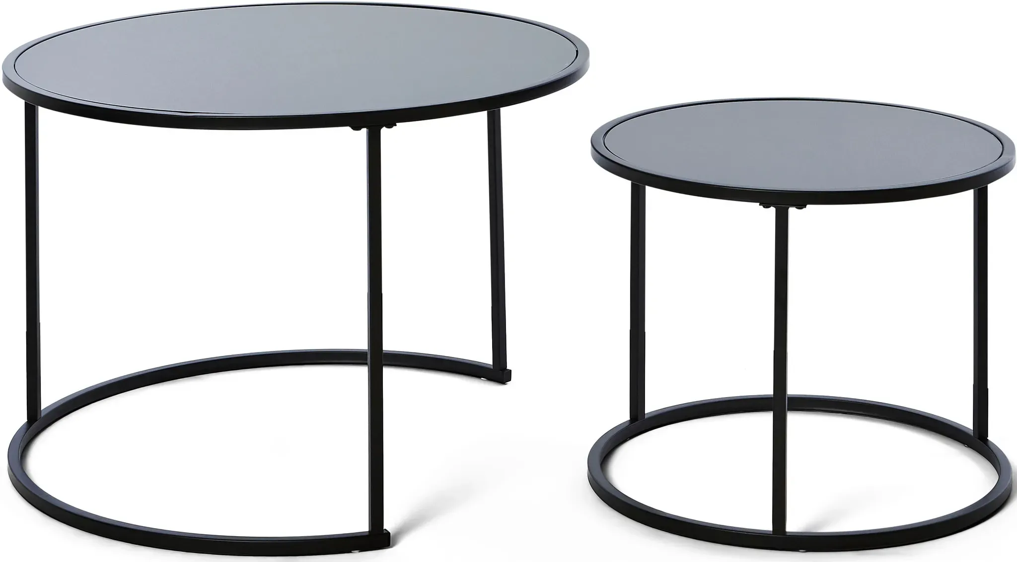 Couchtisch JAHNKE, schwarz (schwarzglas, schwarz, schwarz, schwarzglas), B:73,4cm H:50cm T:73,4cm, Tische, Couchtisch, Couchtisch, Beistelltisch, Nachttisch in edlem Look