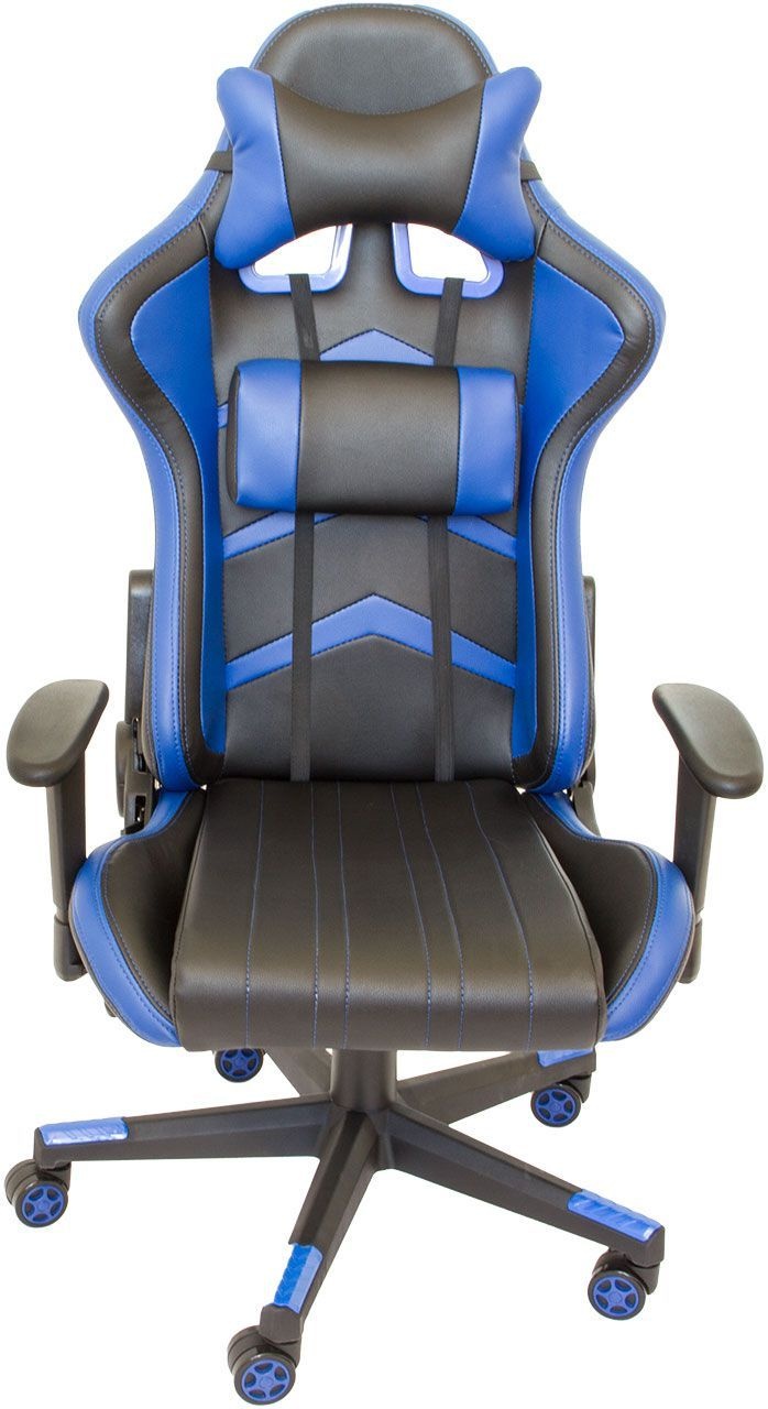 Gaming-Stuhl, Nacken- Rückenkissen, Gamerstuhl, Bürostuhl schwarz-blau