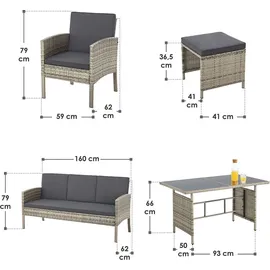 Juskys Polyrattan Sitzgruppe Turin