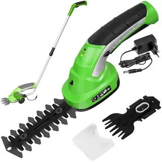 Tectake Akku-Strauchschere 7,2 V inkl. 2 Aufsätze