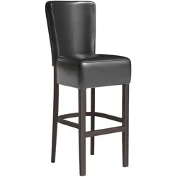 2er-Set Bistro Barhocker | Leder | Schwarz | Barstuhl, Barstühle, Barhocker Holz, Gastro Barhocker, Barhocker Leder
