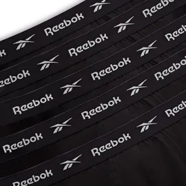 Reebok Trunk REEBOK "BOYES", Herren, Gr. L (6), schwarz, Obermaterial: 57% Baumwolle, 38% Polyester, 5% Elasthan, unifarben, eng, Unterhosen, basic, bequem, atmungsaktiv, mit Logo, breiter Bund, Baumwollmix