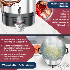 Kesser Einkochautomat 2000W 27L LCD-Display Glühweintopf Heißgetränkeautomat - Hellgrau