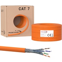 CAT 7 Verlegekabel 100m Netzwerkkabel Datenkabel LAN CAT7 Kabel Kupfer Installationskabel CAT.7 Gigabit S/FTP Halogenfrei PIMF POE 10Gbit Netzwerk Verkabelung Ethernet | 100m Redstar24 Abrollbox
