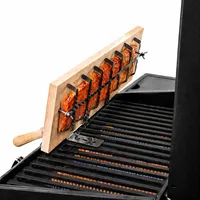 Premium Flammlachsbrett exklusiv für Gasgrills, Flameboard & passt für alle Gasgrills, stufenlose Neigungsanpassung außerhalb der Hitzezone. Flammlachs Garen mit geschlossenem Deckel