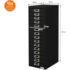 ML-Design Aktenschrank 28x38x87 cm Schwarz