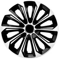 Luckyberg Radkappen 14 Zoll Strong | Radzierblenden 4er-Set für die meisten Automarken und Stahlfelgen, Zierkappen in vielen Farben. Felgenabdeckung für Autofelgen. (14" - SCHWARZ/Weiss)