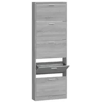 VidaXL Schuhschrank Grau Sonoma 59x17x169 cm Holzwerkstoff