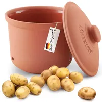 Römertopf Frische-Topf MAXI PLUS 5,5 Liter - Kartoffeltopf Keramik - Atmungsaktiver Ton hält Gemüse länger Frisch - Ideale Luftzirkulation - Te...