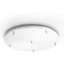 Gea Luce IP20 weißer, runder Metall-Deckenbaldachin Alice für Pendelleuchten – Moderner Deckensockel, 6-Loch-Anschluss, einfache Installation
