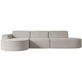 altdecor Ecksofa Hellbraun, Textil, 3-Sitzer, Ottomane links, L-Form Corner Sofa Bett Eckcouch Couch Wohnlandschaft Cauchsofa MARI-L2 - Couches, Wohnlandschaften, Ecksofas