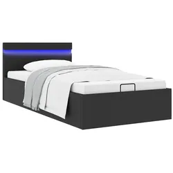 Bett mit Bettkasten Hydraulisch LED Kunstleder 100x200 cm