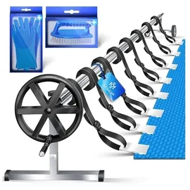Kesser KESSER® Pool Aufroller Premium Aufrollsystem 3m - 5,70m Mit Rädern für Solarplane mobiles Aufrollvorrichtung für Poolplane & Abdeckung inkl. Bänder witterungsbeständiges Material