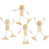 Creativ Company Biege-Figuren aus Holz, H 12 cm, 4er Set