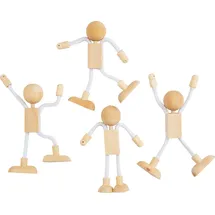 Creativ Company Biege-Figuren aus Holz, H 12 cm, 4er Set