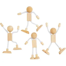 Creativ Company Biege-Figuren aus Holz, H 12 cm, 4er Set