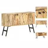 vidaXL Sideboard 118x30x75 cm Massivholz Mango