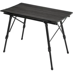 JAWINIO Gartentisch klappbar Falttisch höhenverstellbar Aluminium Schwarz