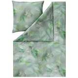 Estella Kuschelflanell Bettwäsche Laurine grün 1 Bettbezug 155 x 220 cm + 1 Kissenbezug 80 x 80 cm