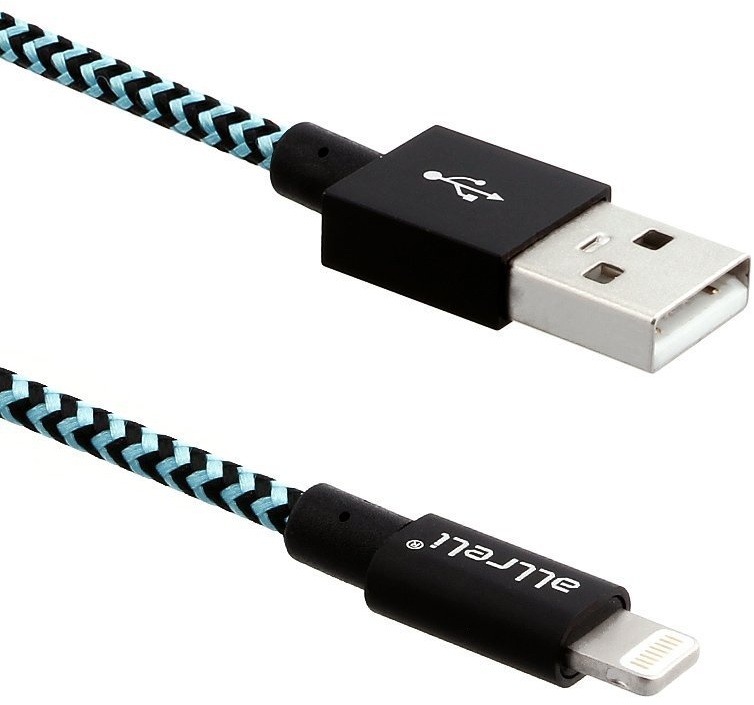 [Apple MFI-zertifiziert] 2M aLLreLi Apple Lightning zu USB-Kabel [äußerst robust] - Lightning-Sync und Auflade-USB-Kabel mit Nylonhülle für iPhone 6S / 6 Plus / 5S / 5C / 5 / 4, iPad Air 2 / Mini 3 / 4, iPod Touch / Nano Schwarz/Blau