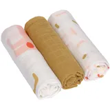 Lässig Baby Mulltuch Spucktuch Puckdecke 3er Set Baumwolle 80 x 80 cm/ Heavenly soft Swaddle L Little Mateys Cat