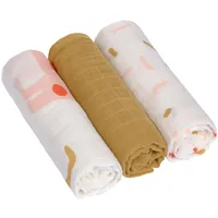 Lässig Baby Mulltuch Spucktuch Puckdecke 3er Set Baumwolle 80 x 80 cm/ Heavenly soft Swaddle L Little Mateys Cat