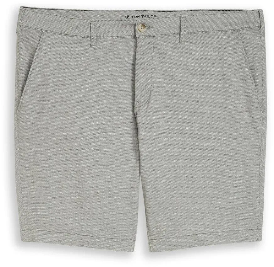 TOM TAILOR Herren Plus Size - Chino Shorts mit Stretch, grün, Meliert, Gr. 40