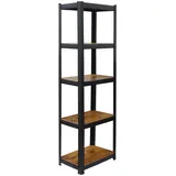 Relaxdays Schwerlastregal Stahl 50x180x30 cm schwarz/braun
